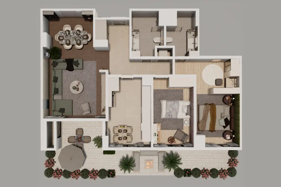 2+1 Teraslı Daire